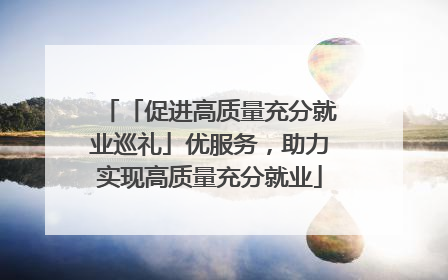 「促进高质量充分就业巡礼」优服务，助力实现高质量充分就业