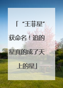 “王菲星”获命名！追的星真的成了天上的星
