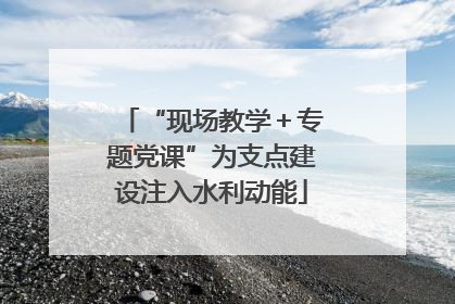 “现场教学＋专题党课”为支点建设注入水利动能