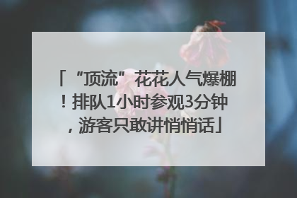 “顶流”花花人气爆棚！排队1小时参观3分钟，游客只敢讲悄悄话