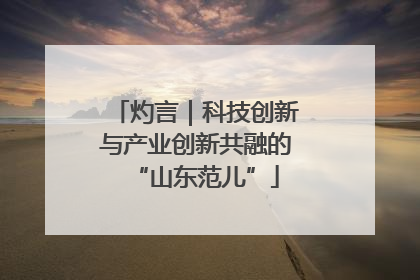 灼言｜科技创新与产业创新共融的“山东范儿”