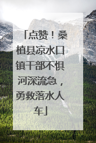点赞！桑植县凉水口镇干部不惧河深流急，勇救落水人车