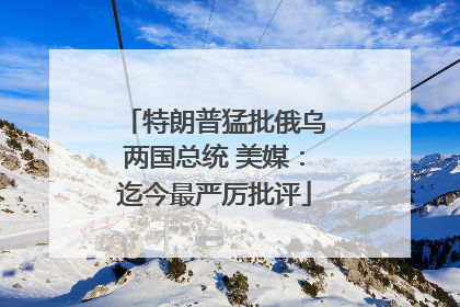 特朗普猛批俄乌两国总统 美媒：迄今最严厉批评