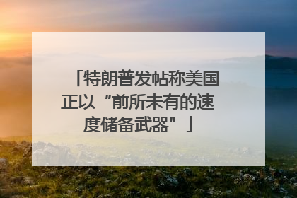 特朗普发帖称美国正以“前所未有的速度储备武器”