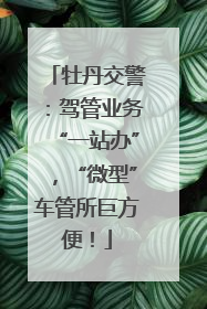 牡丹交警：驾管业务“一站办”，“微型”车管所巨方便！