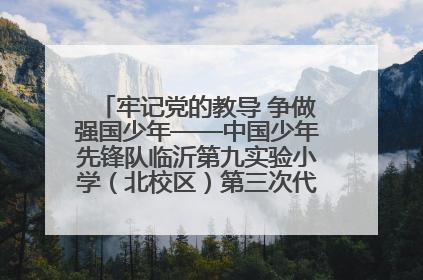 牢记党的教导 争做强国少年——中国少年先锋队临沂第九实验小学（北校区）第三次代表大会胜利召开