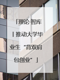 理论·智库丨推动大学毕业生“背双肩包创业”