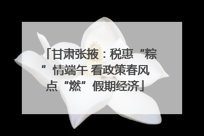 甘肃张掖：税惠“粽”情端午 看政策春风点“燃”假期经济