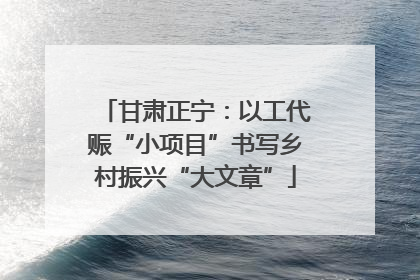 甘肃正宁：以工代赈“小项目”书写乡村振兴“大文章”