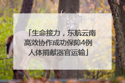 生命接力，东航云南高效协作成功保障4例人体捐献器官运输