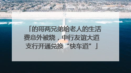 的哥两兄弟给老人的生活费意外被烧，中行友谊大道支行开通兑换“快车道”