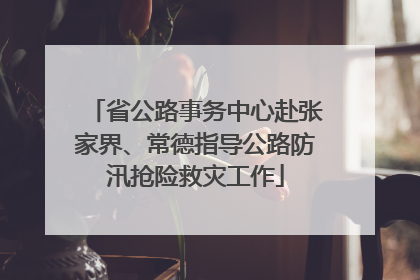 省公路事务中心赴张家界、常德指导公路防汛抢险救灾工作
