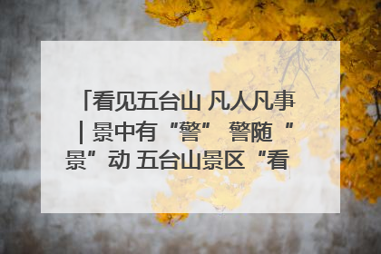 看见五台山 凡人凡事｜景中有“警” 警随“景”动 五台山景区“看得见”的平安守护