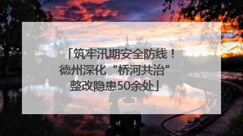 筑牢汛期安全防线！德州深化“桥河共治”整改隐患50余处