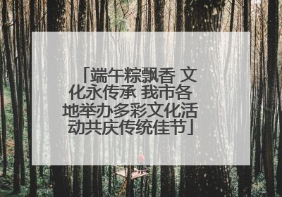 端午粽飘香 文化永传承 我市各地举办多彩文化活动共庆传统佳节