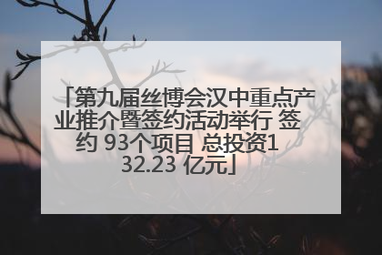 第九届丝博会汉中重点产业推介暨签约活动举行 签约 93个项目 总投资132.23 亿元