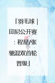 羽毛球｜印尼公开赛：程星/张驰混双首轮晋级