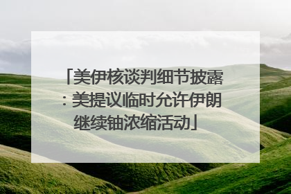 美伊核谈判细节披露：美提议临时允许伊朗继续铀浓缩活动