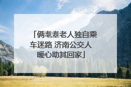 俩耄耋老人独自乘车迷路 济南公交人暖心助其回家