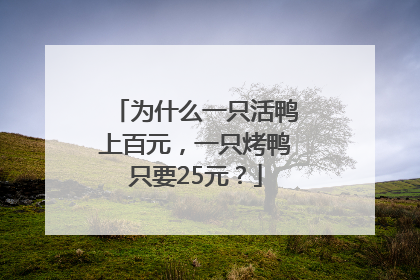 为什么一只活鸭上百元，一只烤鸭只要25元？
