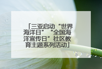 三亚启动“世界海洋日”“全国海洋宣传日”社区教育主题系列活动