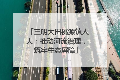 三明大田桃源镇人大：推动河流治理，筑牢生态屏障