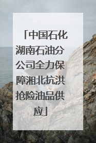 中国石化湖南石油分公司全力保障湘北抗洪抢险油品供应
