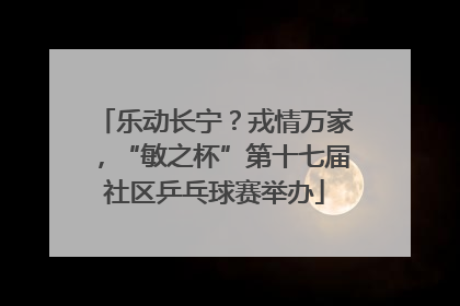 乐动长宁？戎情万家，“敏之杯”第十七届社区乒乓球赛举办