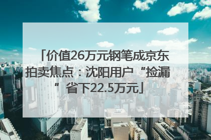 价值26万元钢笔成京东拍卖焦点：沈阳用户“捡漏”省下22.5万元