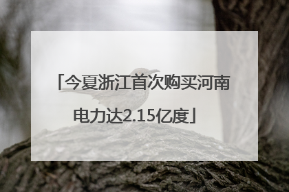今夏浙江首次购买河南电力达2.15亿度