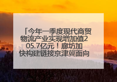今年一季度现代商贸物流产业实现增加值205.7亿元！廊坊加快构建链接京津冀面向全世界的物流通道
