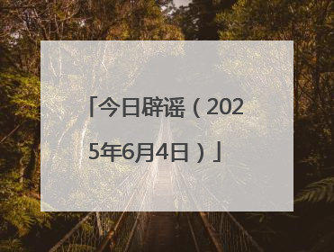 今日辟谣（2025年6月4日）