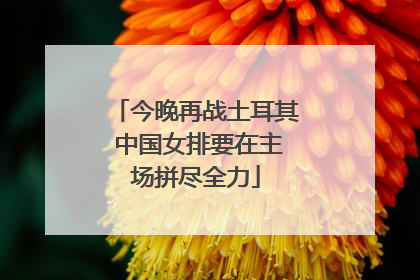 今晚再战土耳其 中国女排要在主场拼尽全力