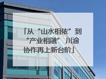 从“山水相依”到“产业相融” 川渝协作再上新台阶