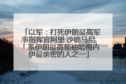 以军：打死伊朗最高军事指挥官阿里·沙德马尼！系伊朗最高领袖哈梅内伊最亲密的人之一