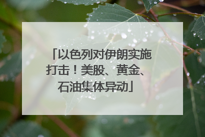 以色列对伊朗实施打击！美股、黄金、石油集体异动