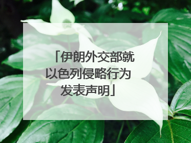 伊朗外交部就以色列侵略行为发表声明