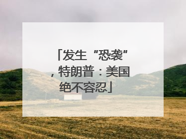 发生“恐袭”，特朗普：美国绝不容忍