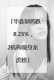 华森制药跌8.23%，2机构现身龙虎榜
