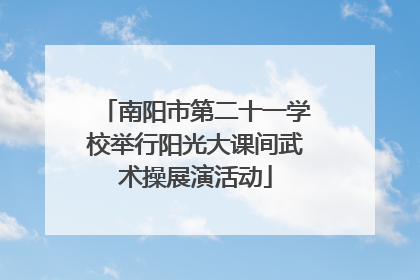 南阳市第二十一学校举行阳光大课间武术操展演活动