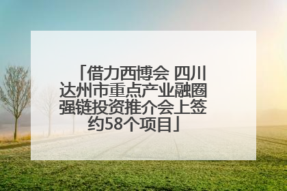 借力西博会 四川达州市重点产业融圈强链投资推介会上签约58个项目