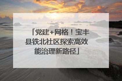 党建+网格！宝丰县铁北社区探索高效能治理新路径