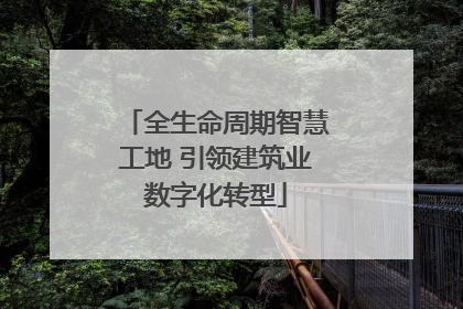 全生命周期智慧工地 引领建筑业数字化转型
