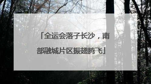全运会落子长沙，南部融城片区振翅腾飞