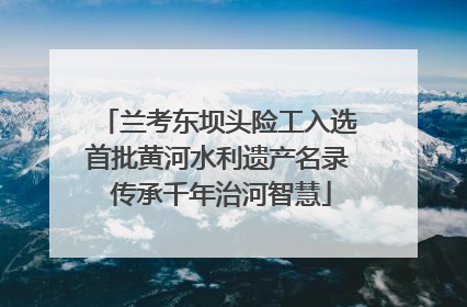 兰考东坝头险工入选首批黄河水利遗产名录 传承千年治河智慧