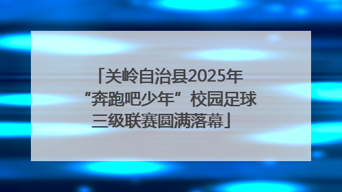 关岭自治县2025年“奔跑吧少年”校园足球三级联赛圆满落幕
