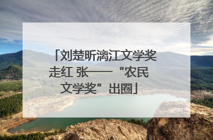 刘楚昕漓江文学奖走红 张一一“农民文学奖”出圈