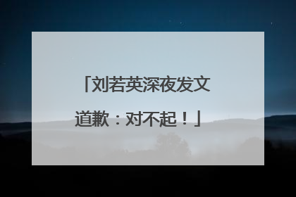 刘若英深夜发文道歉：对不起！