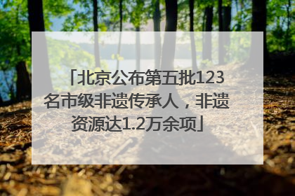 北京公布第五批123名市级非遗传承人，非遗资源达1.2万余项