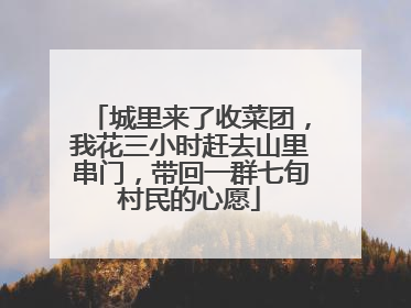 城里来了收菜团，我花三小时赶去山里串门，带回一群七旬村民的心愿